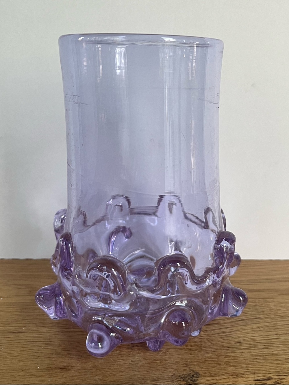 Handblown Lavender Art Glass Vase Drinking Glass Pontil Mark Purple